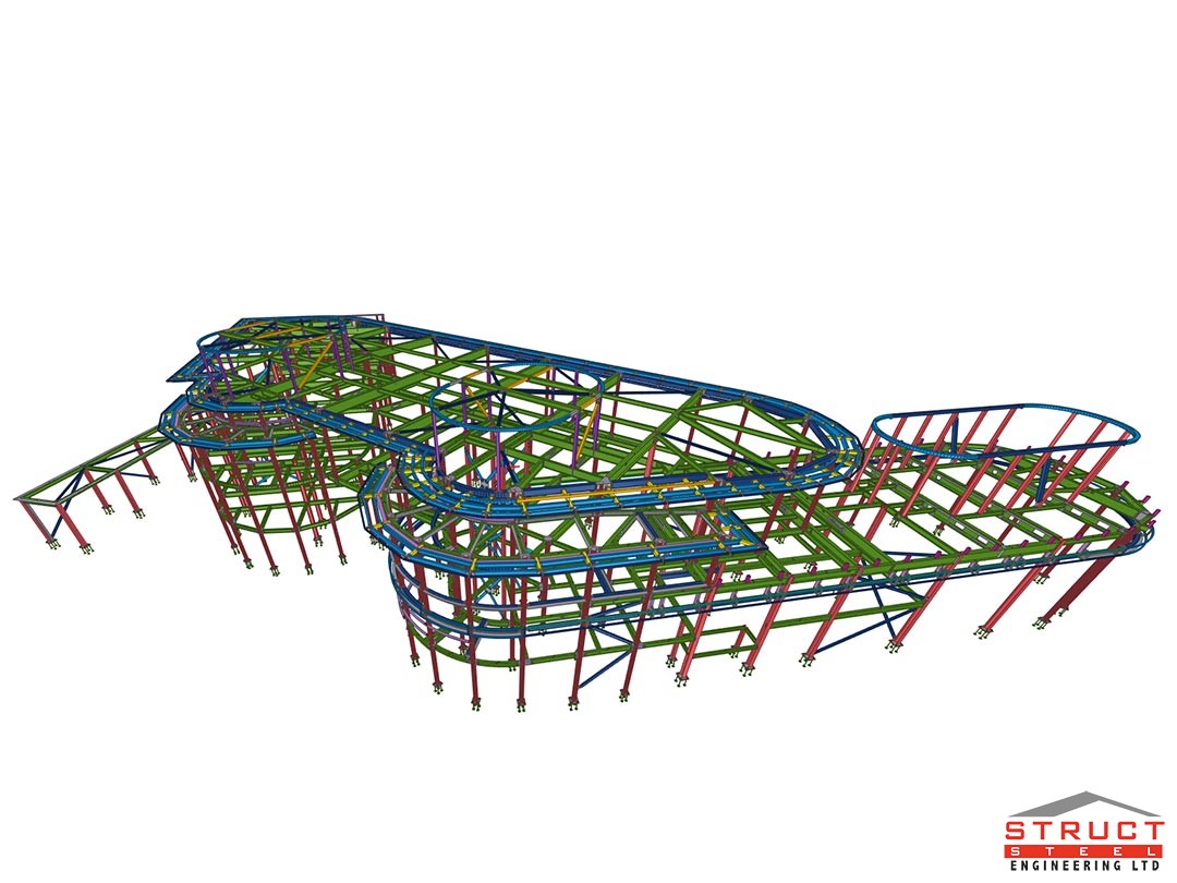 greenock cruise ship visitor centre - under construction by structural steel engineering