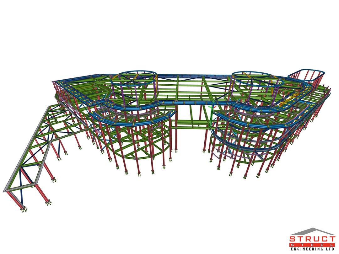 greenock cruise ship visitor centre - under construction by structural steel engineering