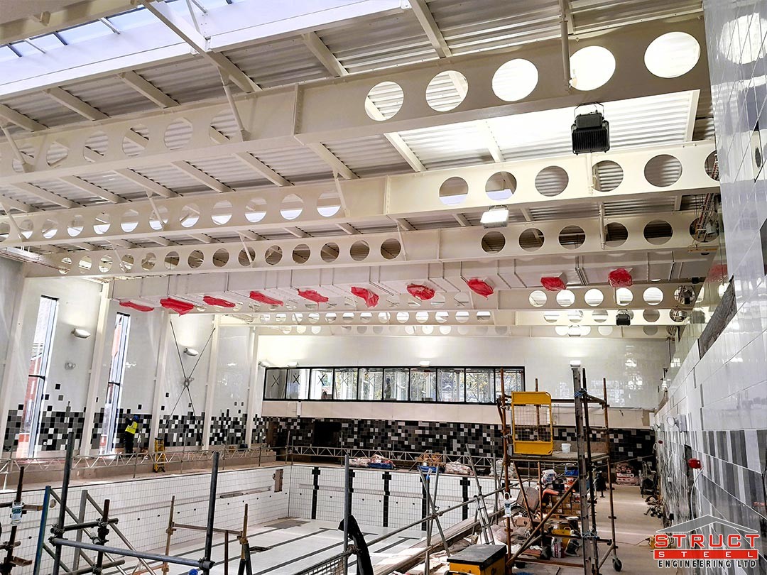 templemore baths - under construction by structural steel engineering