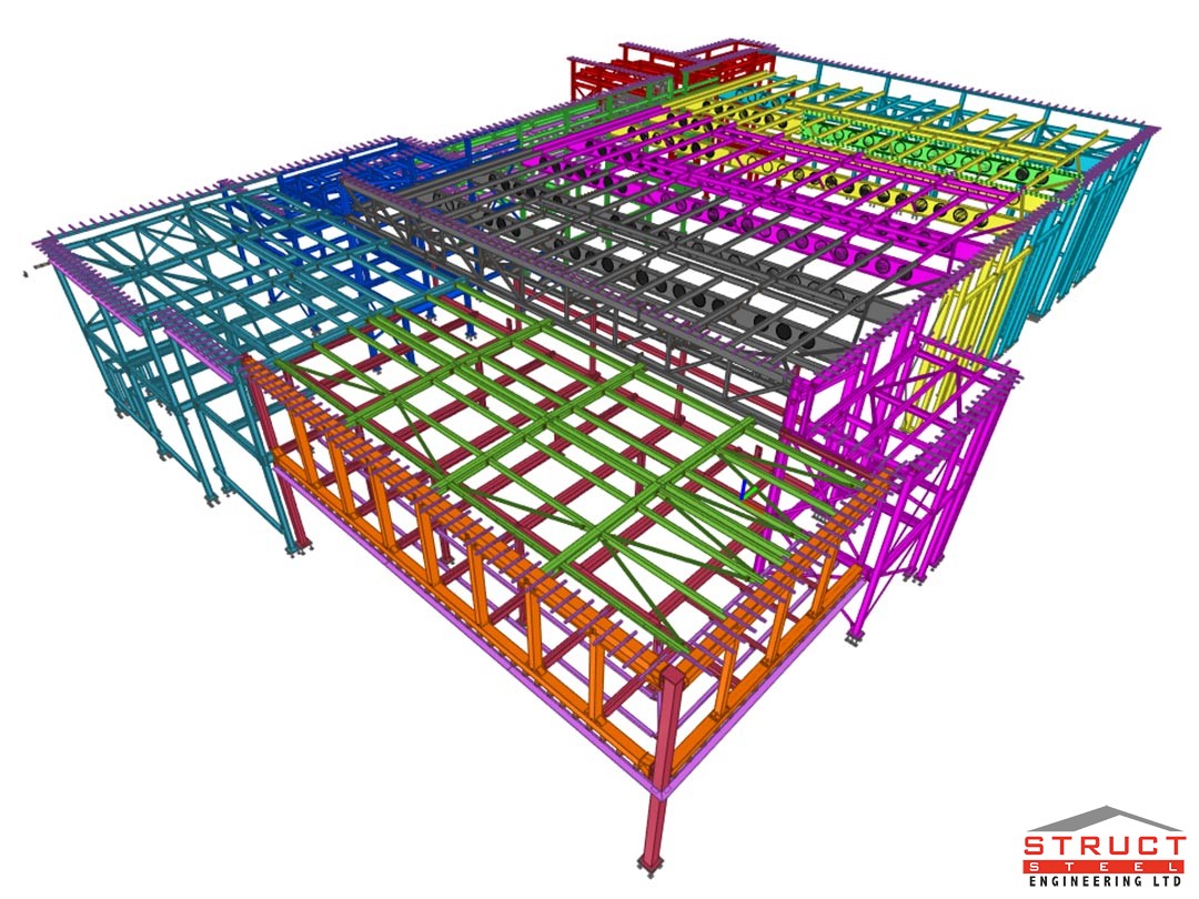 templemore baths - 3d render by structural steel engineering